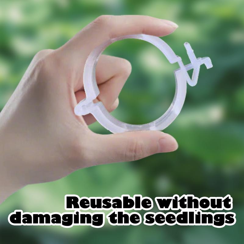 Plant Support Clips, Upright Growth Support for Tomato & Grape Vines - White Plastic Trellis Clips for Vegetables