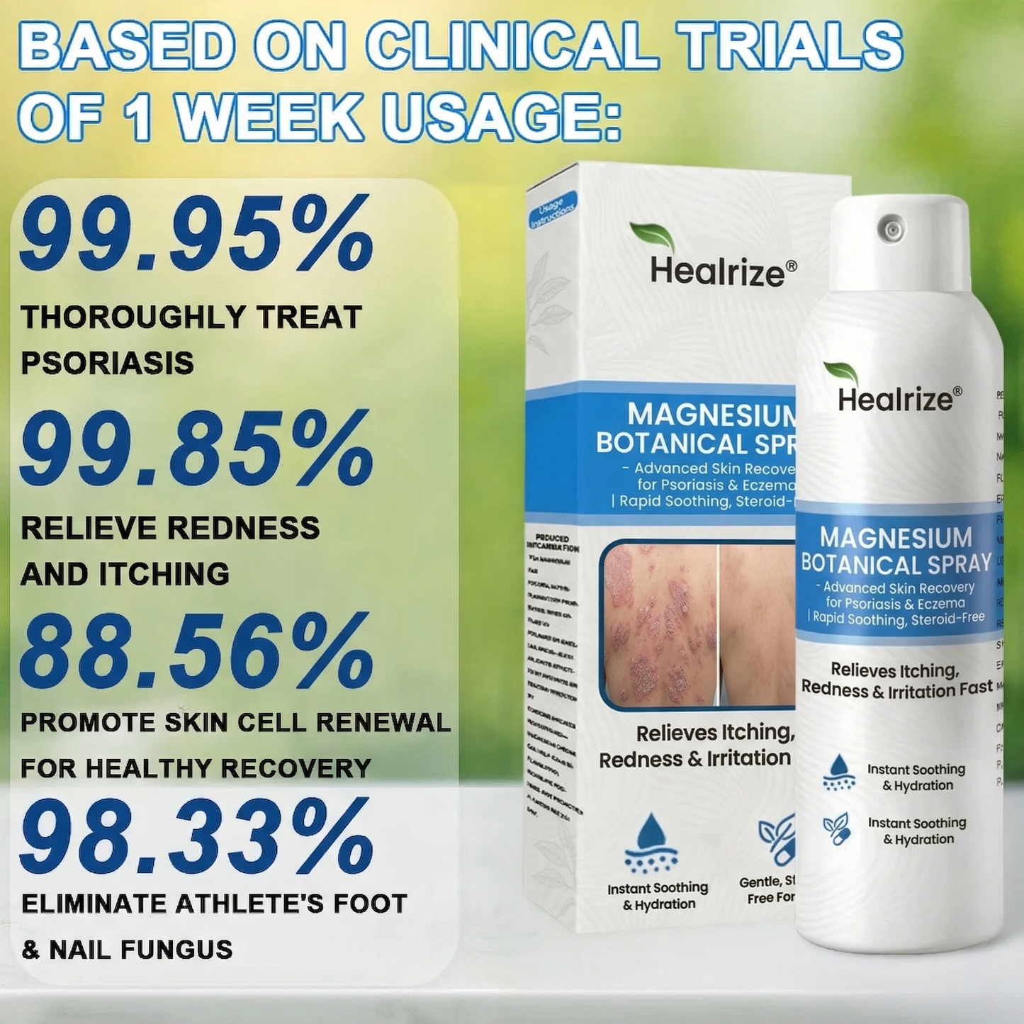 🌿Healrize® Magnesium Botanical Spray – Advanced Skin Recovery for Psoriasis & Eczema | Rapid Soothing, Steroid-Free