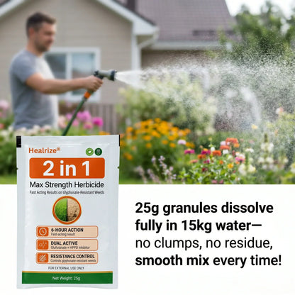 Healrize® 🍂2-𝖎𝖓-1 Max Strength Herbicide: Fast Acting Results on Glyphosate-Resistant Weeds