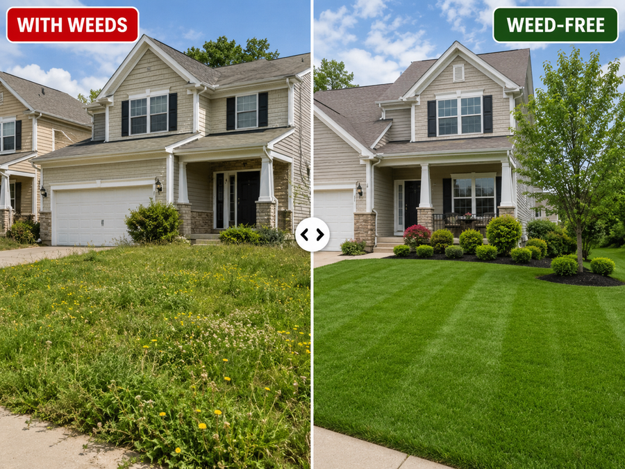 Driveway weed control result