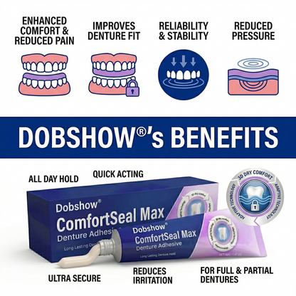 🔥𝙇𝙄𝙈𝙄𝙏𝙀𝘿 𝙎𝙋𝙀𝘾𝙄𝘼𝙇 𝙊𝙁𝙁𝙀𝙍🔥Dobshow® ComfortSeal Max Denture Adhesive—🦷96-hour long-lasting, heat adaptive technology