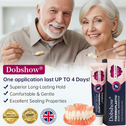 Dobshow® Thermoplastic Denture Adhesive - Transforms to Your Gumline for All-Day Comfort