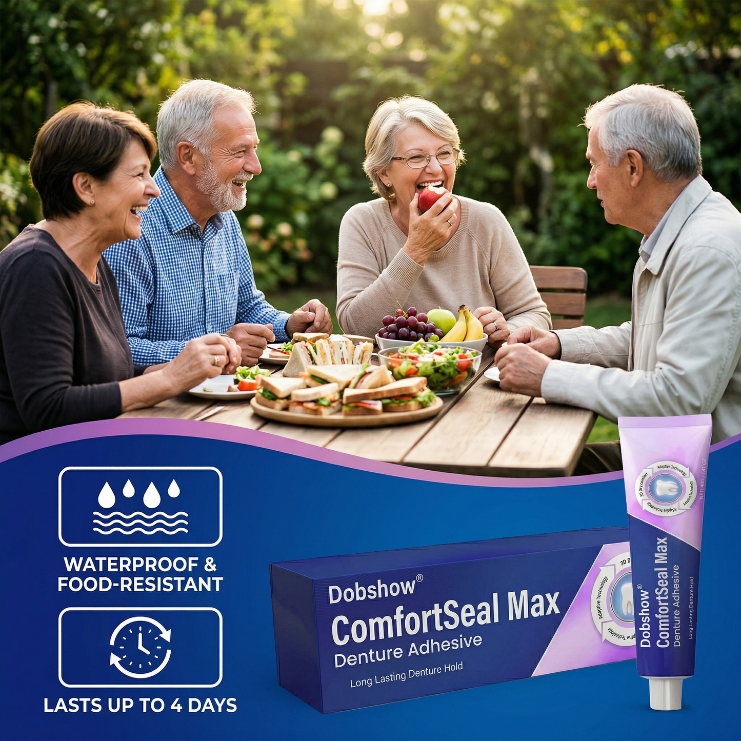 🔥𝙇𝙄𝙈𝙄𝙏𝙀𝘿 𝙎𝙋𝙀𝘾𝙄𝘼𝙇 𝙊𝙁𝙁𝙀𝙍🔥Dobshow® ComfortSeal Max Denture Adhesive—🦷96-hour long-lasting, heat adaptive technology