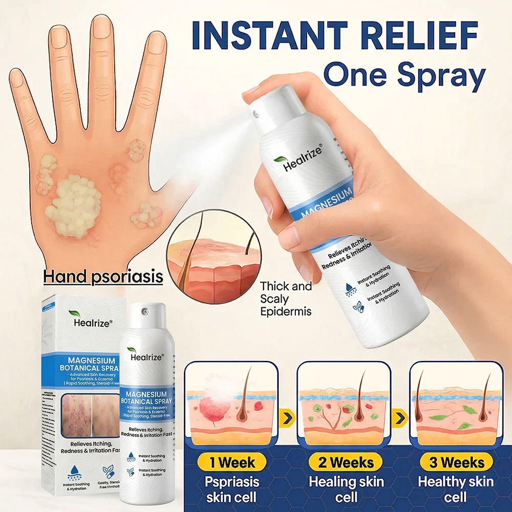 🌿Healrize® Magnesium Botanical Spray – Advanced Skin Recovery for Psoriasis & Eczema | Rapid Soothing, Steroid-Free