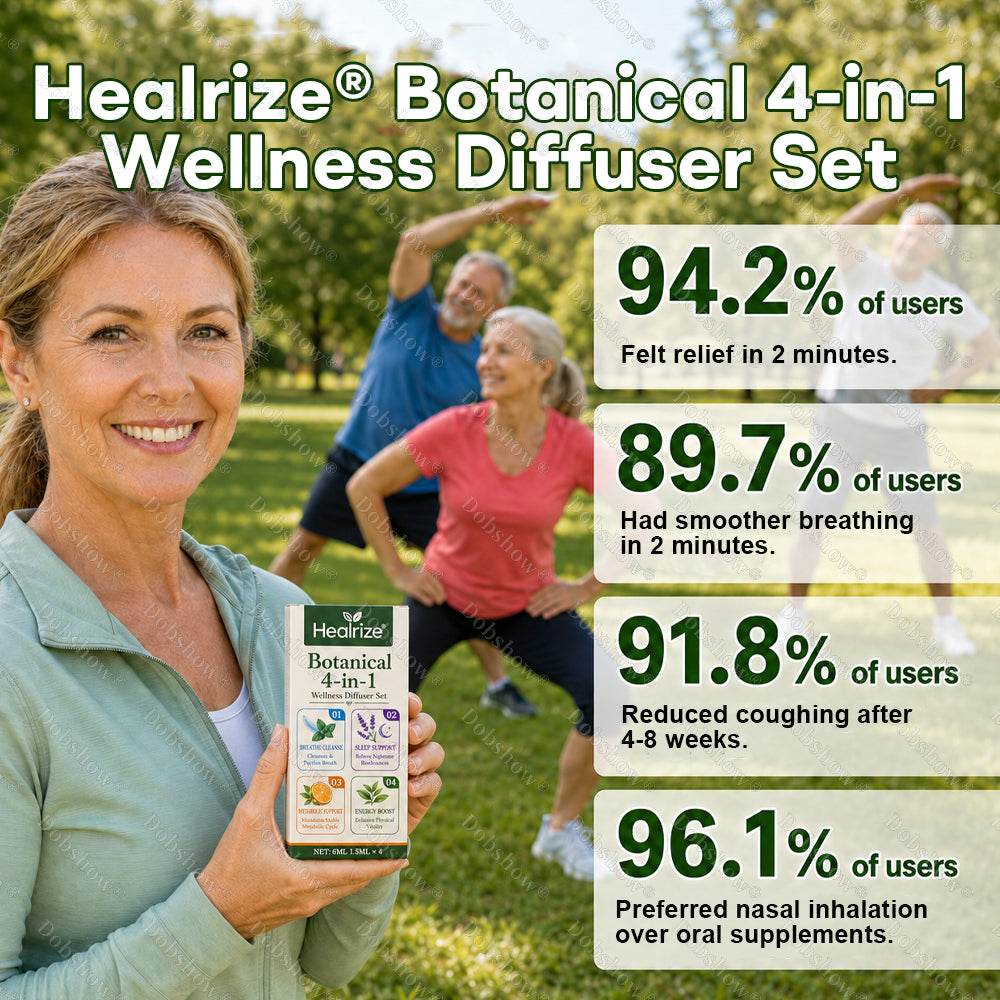 🌿Healrize® Botanical 4-in-1 Wellness Diffuser Set | 2-Min Instant Relief & 24/7 Care