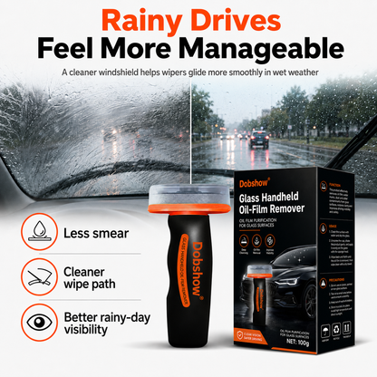 🎉Special limited-time discount🎉Dobshow®Glass Handheld Oil-Film Remover-Crystal-Clear Vision, Stubborn Oil-Film Dissolving, Rain-Streaking Prevention,Night-Glare Elimination🔥Best Seller🔥