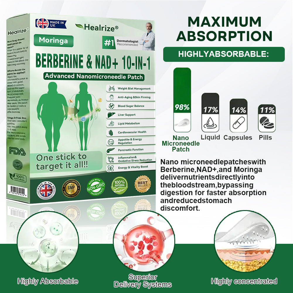 UK 𝐎𝐟𝐟𝐢𝐜𝐢𝐚𝐥 𝐔𝐊 𝐒𝐭𝐨𝐫𝐞 | 🧑‍⚕️🩺 𝐇𝐞𝐚𝐥𝐫𝐢𝐳𝐞® Moringa · Berberine × NAD+ 𝟏𝟎-𝐢𝐧-𝟏 𝐀𝐝𝐯𝐚𝐧𝐜𝐞𝐝 𝐍𝐚𝐧𝐨 𝐌𝐢𝐜𝐫𝐨𝐧𝐞𝐞𝐝𝐥𝐞 𝐏𝐚𝐭𝐜𝐡⁷