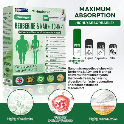 UK 𝐎𝐟𝐟𝐢𝐜𝐢𝐚𝐥 𝐔𝐊 𝐒𝐭𝐨𝐫𝐞 | 🧑‍⚕️🩺 𝐇𝐞𝐚𝐥𝐫𝐢𝐳𝐞® Moringa · Berberine × NAD+ 𝟏𝟎-𝐢𝐧-𝟏 𝐀𝐝𝐯𝐚𝐧𝐜𝐞𝐝 𝐍𝐚𝐧𝐨 𝐌𝐢𝐜𝐫𝐨𝐧𝐞𝐞𝐝𝐥𝐞 𝐏𝐚𝐭𝐜𝐡⁷