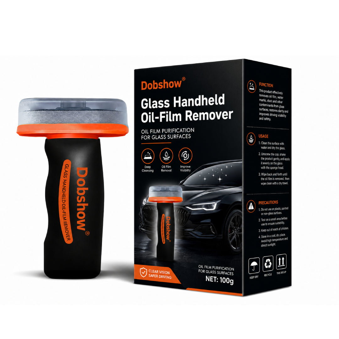 🎉Special limited-time discount🎉Dobshow®Glass Handheld Oil-Film Remover-Crystal-Clear Vision, Stubborn Oil-Film Dissolving, Rain-Streaking Prevention,Night-Glare Elimination🔥Best Seller🔥