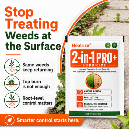 🔥🌱Healrize® Advanced 2-in-1 Pro+ Herbicide | Upgraded Formula for 6-Hour Rapid Kill, Root Eradication & Destroys Glyphosate-Resistant Weeds