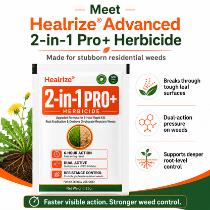 🔥🏆Healrize® Advanced 2-in-1 Pro+ Herbicide | 🍂Upgraded Formula for 6-Hour Rapid Kill, Root Eradication & Destroys Glyphosate-Resistant Weeds
