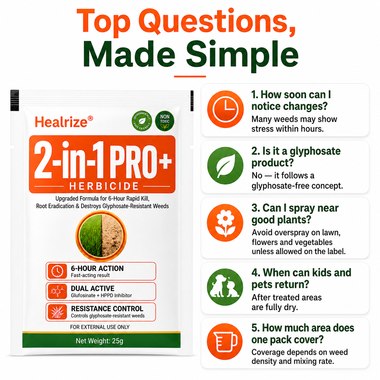 🔥🌱Healrize® Advanced 2-in-1 Pro+ Herbicide | Upgraded Formula for 6-Hour Rapid Kill, Root Eradication & Destroys Glyphosate-Resistant Weeds