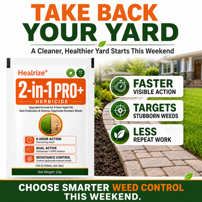 🔥🏆Healrize® Advanced 2-in-1 Pro+ Herbicide | 🍂Upgraded Formula for 6-Hour Rapid Kill, Root Eradication & Destroys Glyphosate-Resistant Weeds
