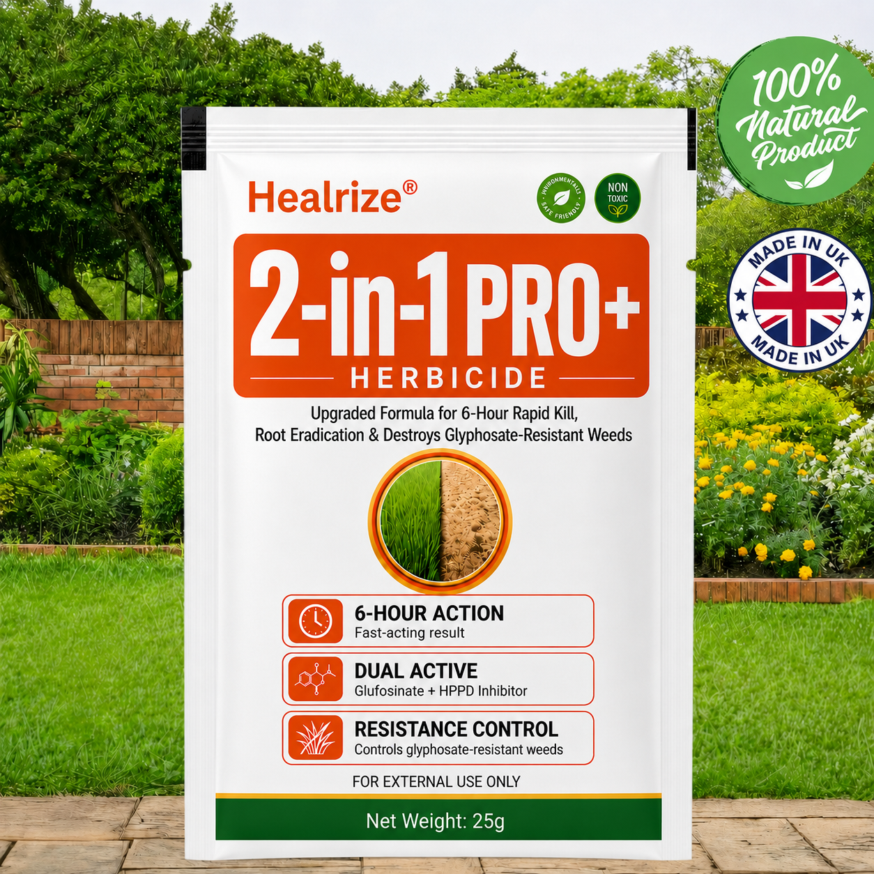 🔥🏆Healrize® Advanced 2-in-1 Pro+ Herbicide | 🍂Upgraded Formula for 6-Hour Rapid Kill, Root Eradication & Destroys Glyphosate-Resistant Weeds
