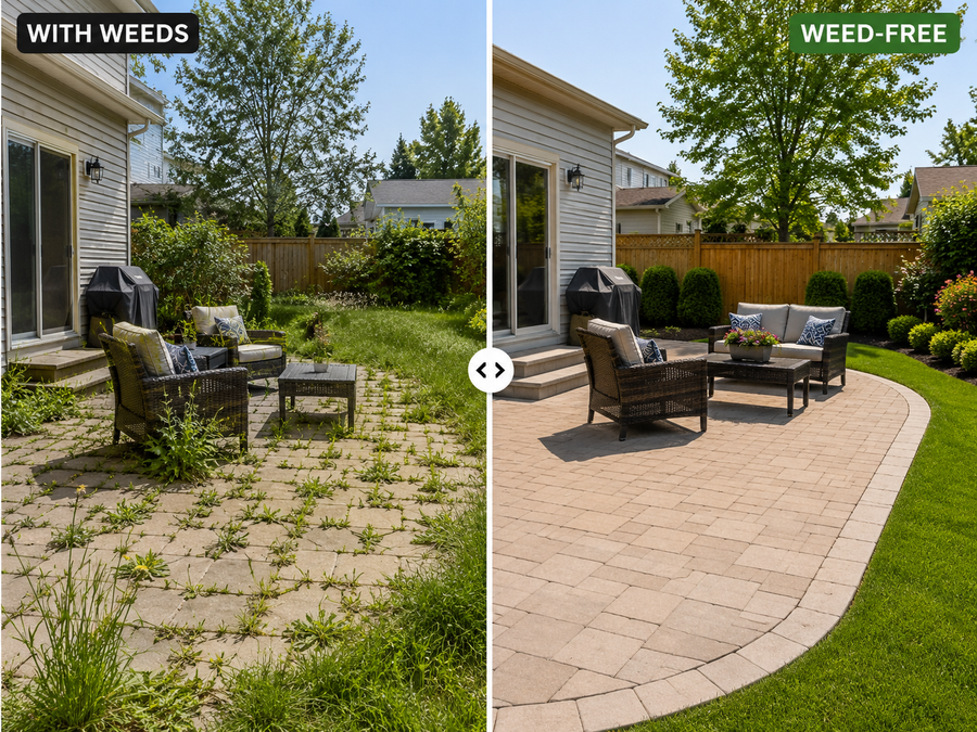 Backyard weed control result